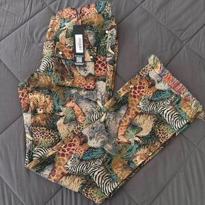 Rockstar Original Multi Animal Print Tapestry Stacked Cargo Pants (Size Large)